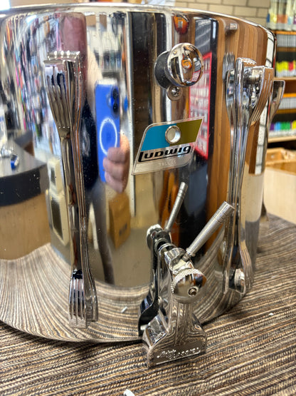 Ludwig 14"x10" Chrome "Ludalloy" Marching Snare Drum w/Case (1970)