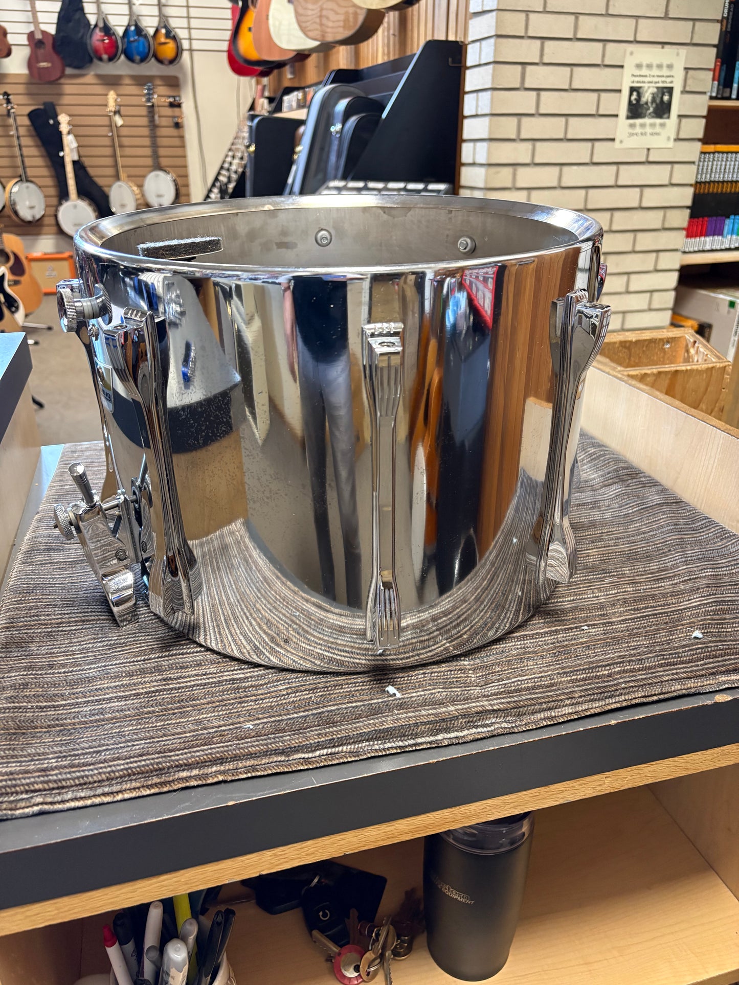 Ludwig 14"x10" Chrome "Ludalloy" Marching Snare Drum w/Case (1970)