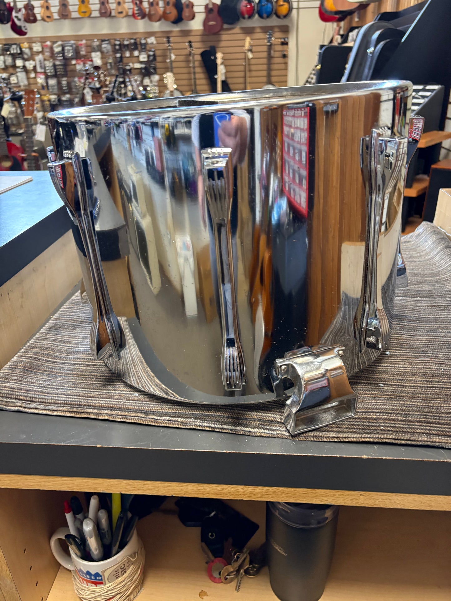 Ludwig 14"x10" Chrome "Ludalloy" Marching Snare Drum w/Case (1970)
