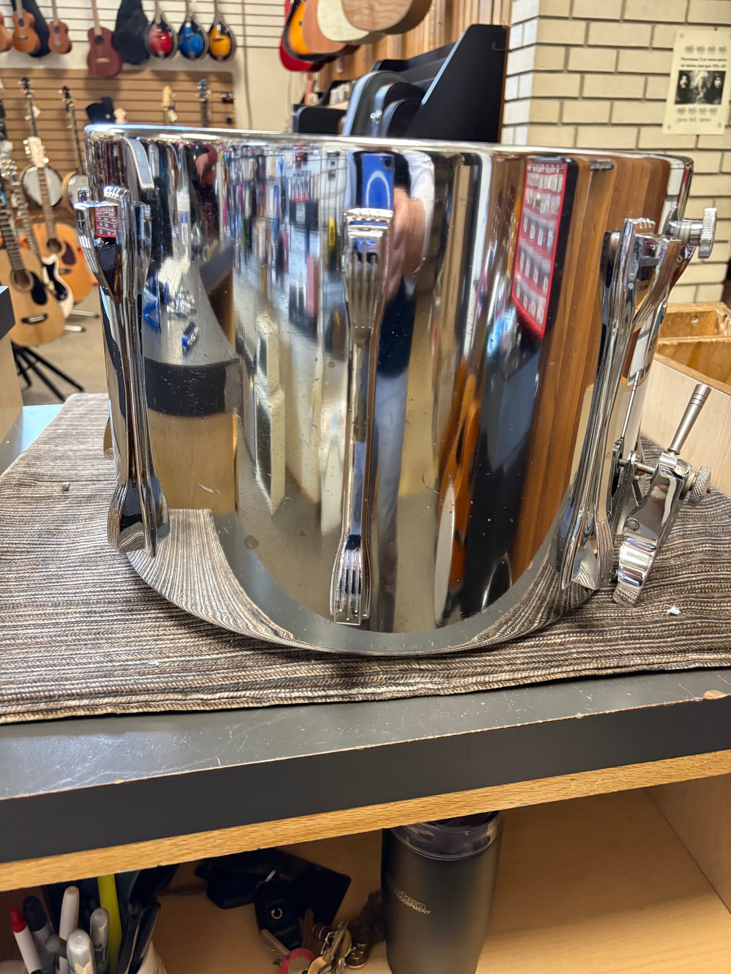 Ludwig 14"x10" Chrome "Ludalloy" Marching Snare Drum w/Case (1970)