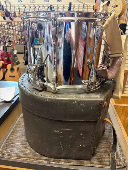 Ludwig 14"x10" Chrome "Ludalloy" Marching Snare Drum w/Case (1970)