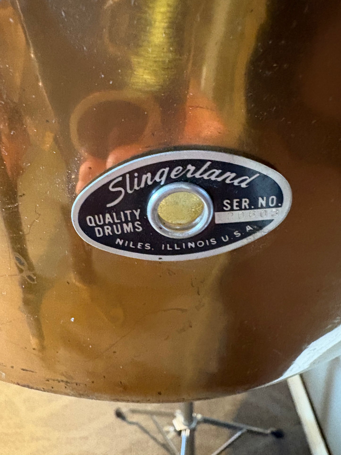 Singlerland Vintage Brass Timbales w/Stand (Used)