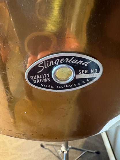 Singlerland Vintage Brass Timbales w/Stand (Used)