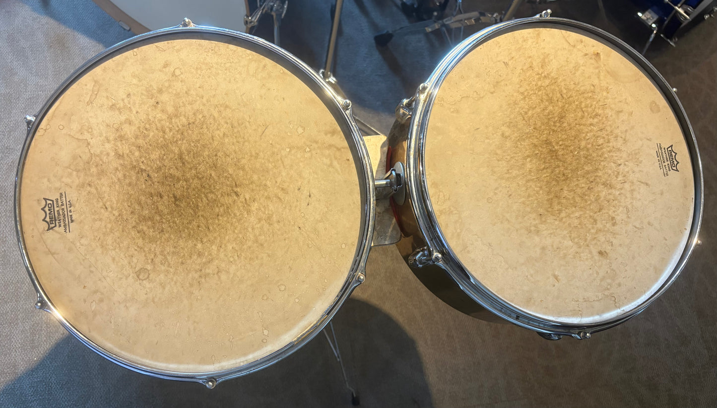 Singlerland Vintage Brass Timbales w/Stand (Used)