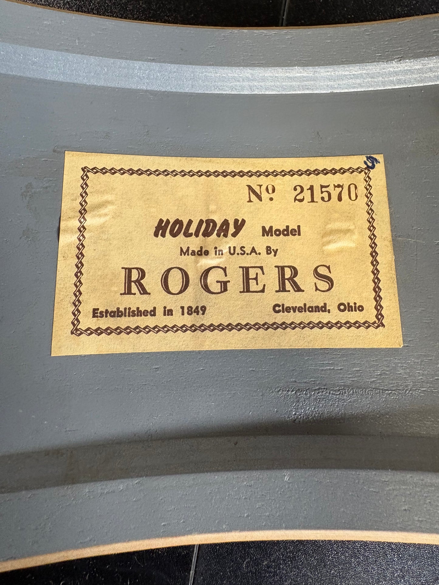 Rogers Cleveland Era Holiday 4-Piece Drum Set w/Matching Canister Throne -  Sky Blue Ripple Pearl (Early 1960's)