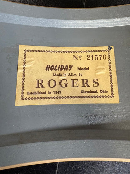 Rogers Cleveland Era Holiday 4-Piece Drum Set w/Matching Canister Throne -  Sky Blue Ripple Pearl (Early 1960's)