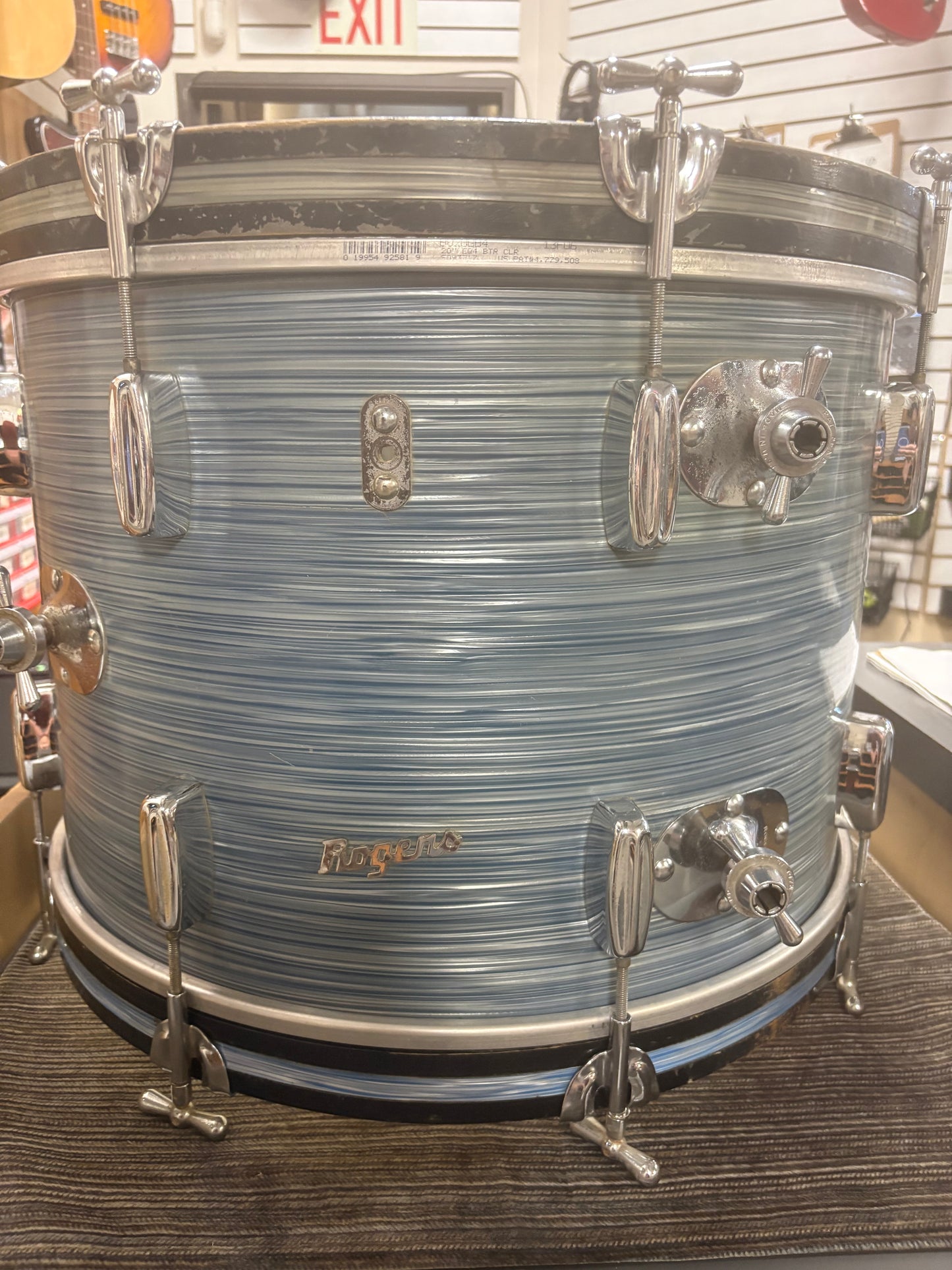 Rogers Cleveland Era Holiday 4-Piece Drum Set w/Matching Canister Throne -  Sky Blue Ripple Pearl (Early 1960's)