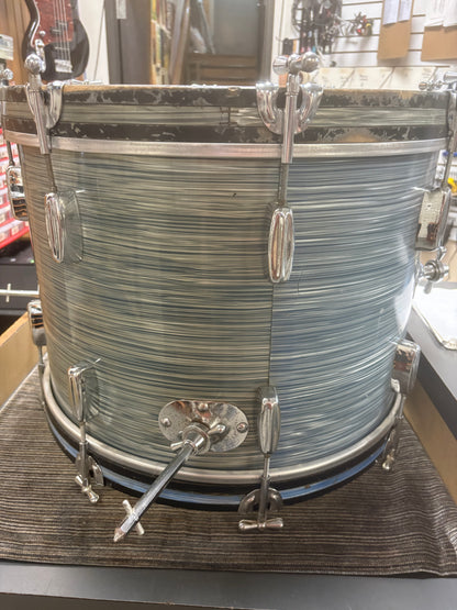 Rogers Cleveland Era Holiday 4-Piece Drum Set w/Matching Canister Throne -  Sky Blue Ripple Pearl (Early 1960's)