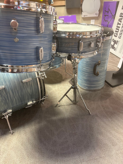 Rogers Cleveland Era Holiday 4-Piece Drum Set w/Matching Canister Throne -  Sky Blue Ripple Pearl (Early 1960's)