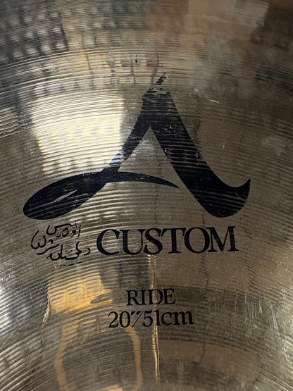 Zildjian 20" A Custom Brilliant Ride Cymbal (Used)