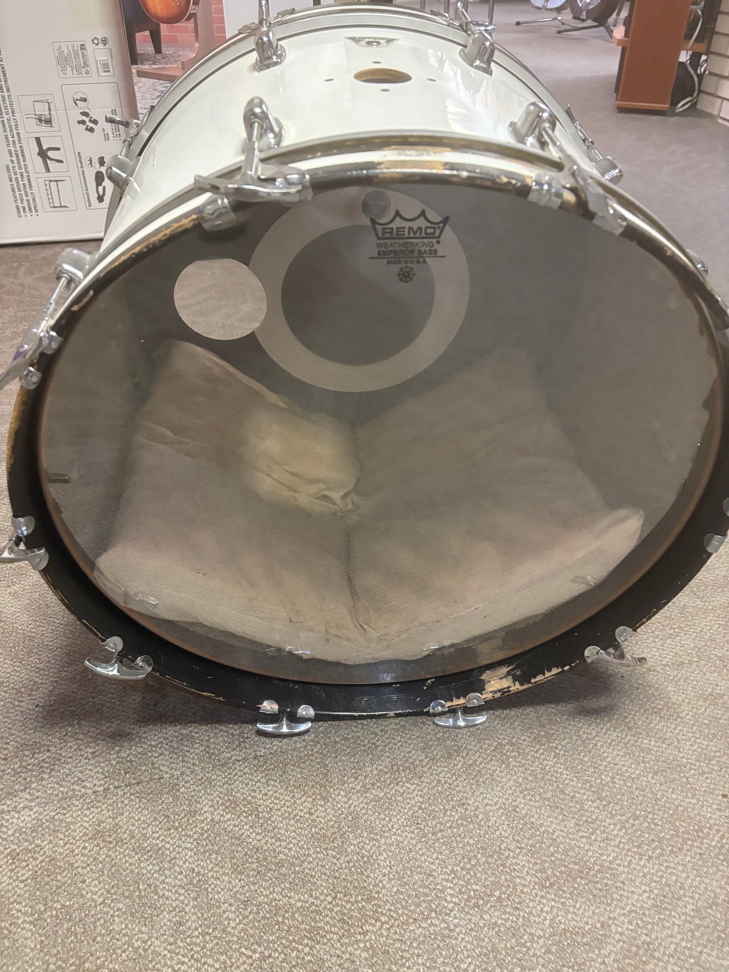Ludwig Combo 22"x14" Bass Drum - White Cortex Wrap  (1978-1980)