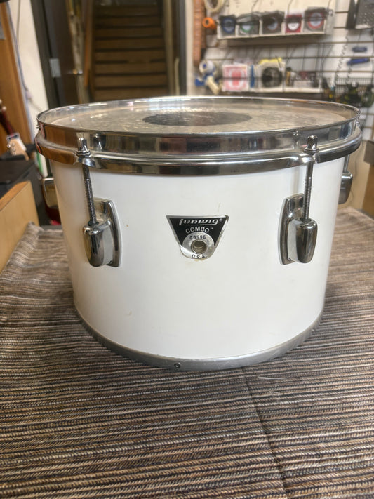 Ludwig Combo 12"x8" Concert Tom - White Cortex Wrap (1978-1980)