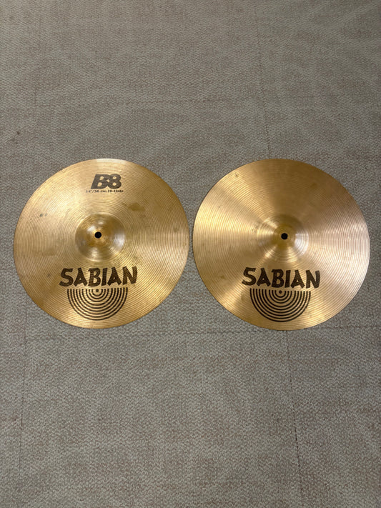 Sabian 14" B8 Hi-Hat Cymbals (Used)