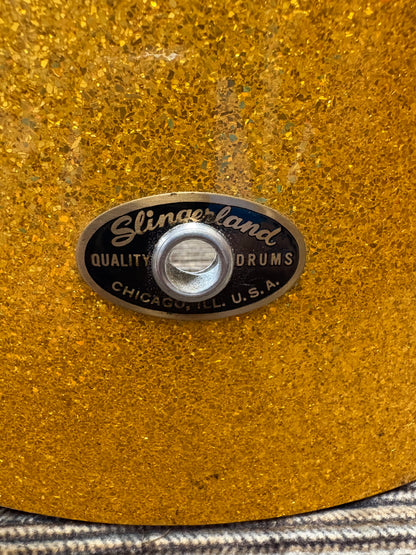 Slingerland Radio King Student Model 14"x5.5" 8-Lug Snare Drum - Sparkling Gold (Mid to Late 1950's)