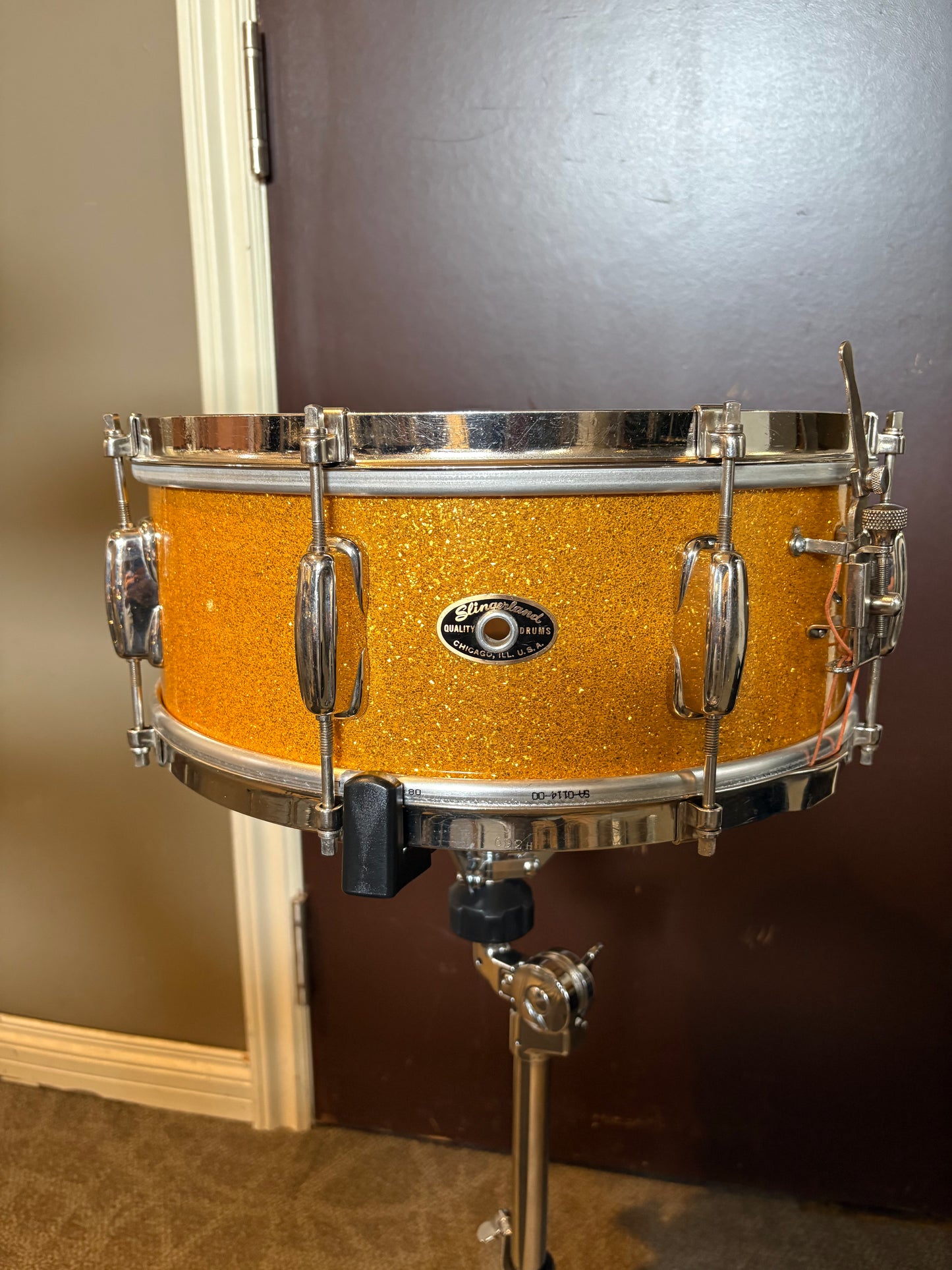 Slingerland Radio King Student Model 14"x5.5" 8-Lug Snare Drum - Sparkling Gold (Mid to Late 1950's)