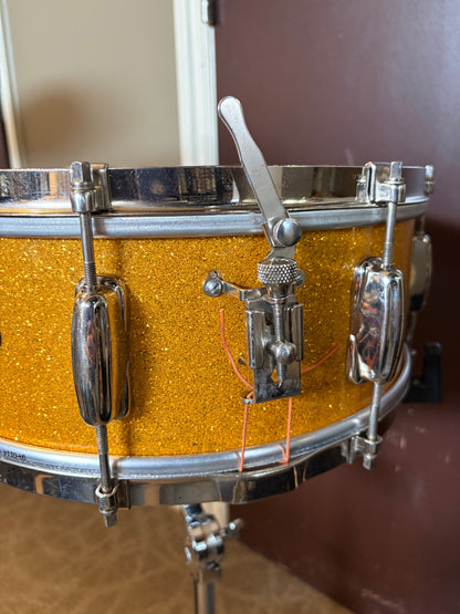 Slingerland Radio King Student Model 14"x5.5" 8-Lug Snare Drum - Sparkling Gold (Mid to Late 1950's)
