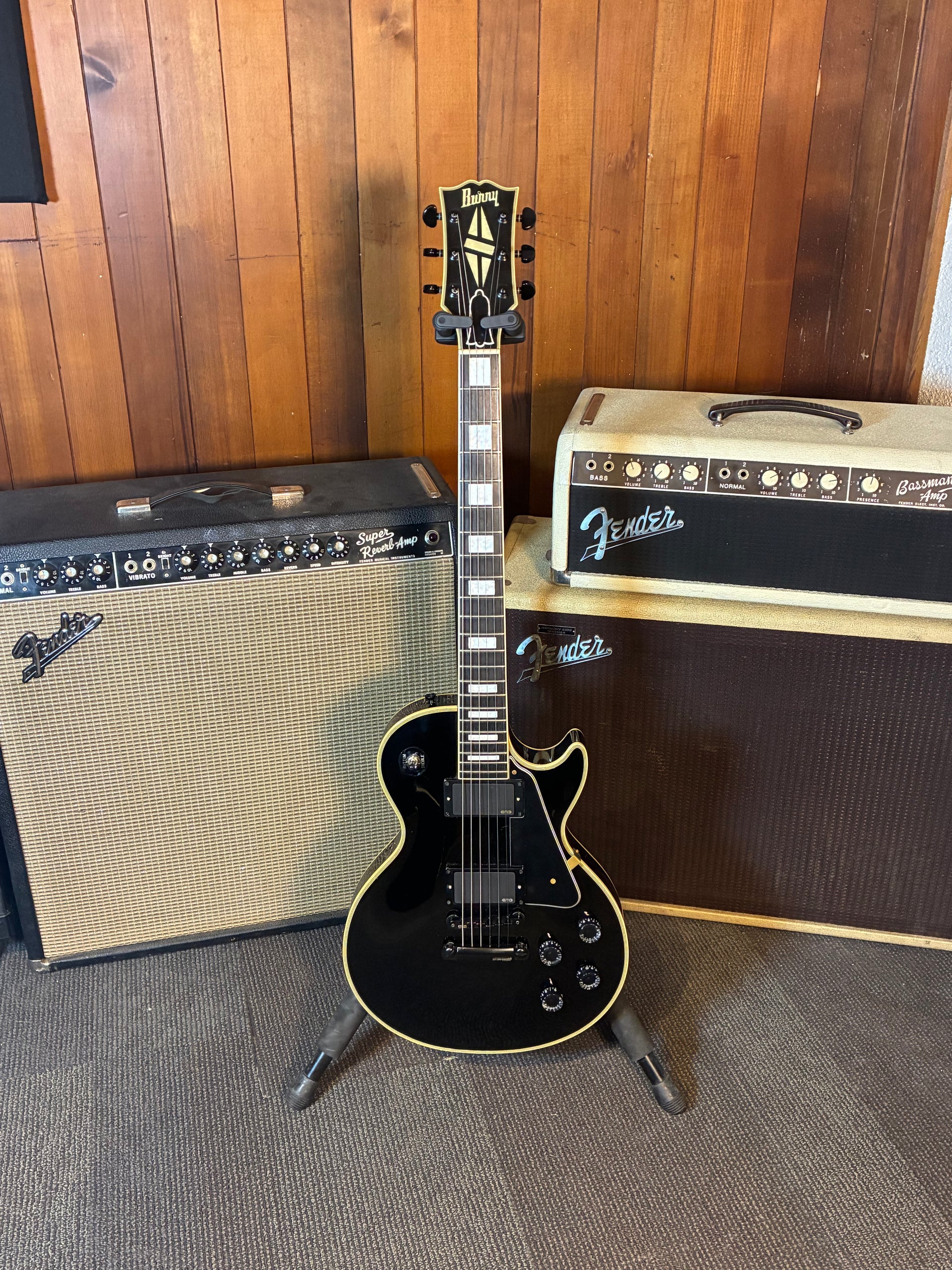 Burny Made in Japan RLC-70 Electric Guitar - Ebony (1980's