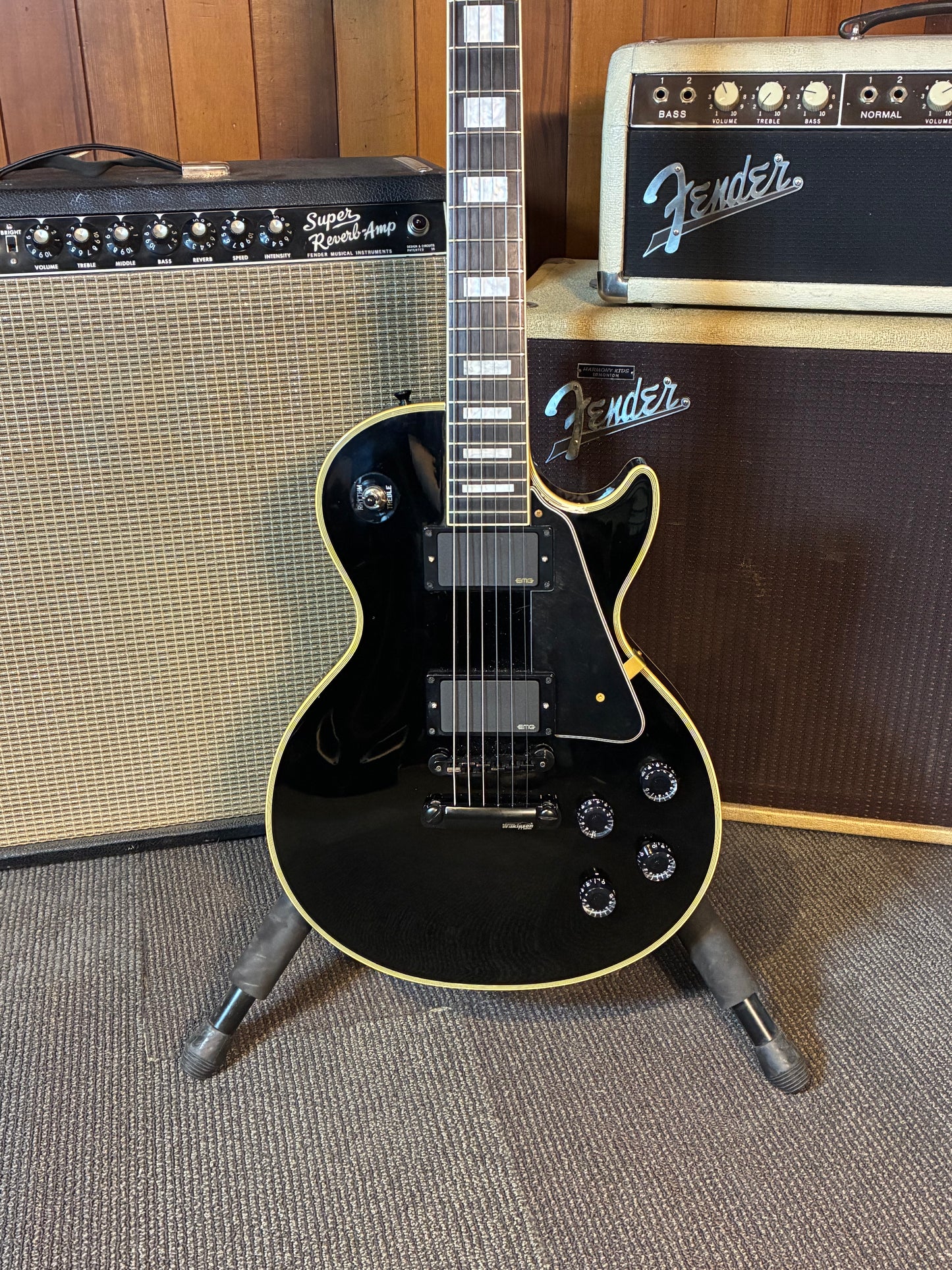 Burny Made in Japan RLC-70 Electric Guitar - Ebony (1980's)