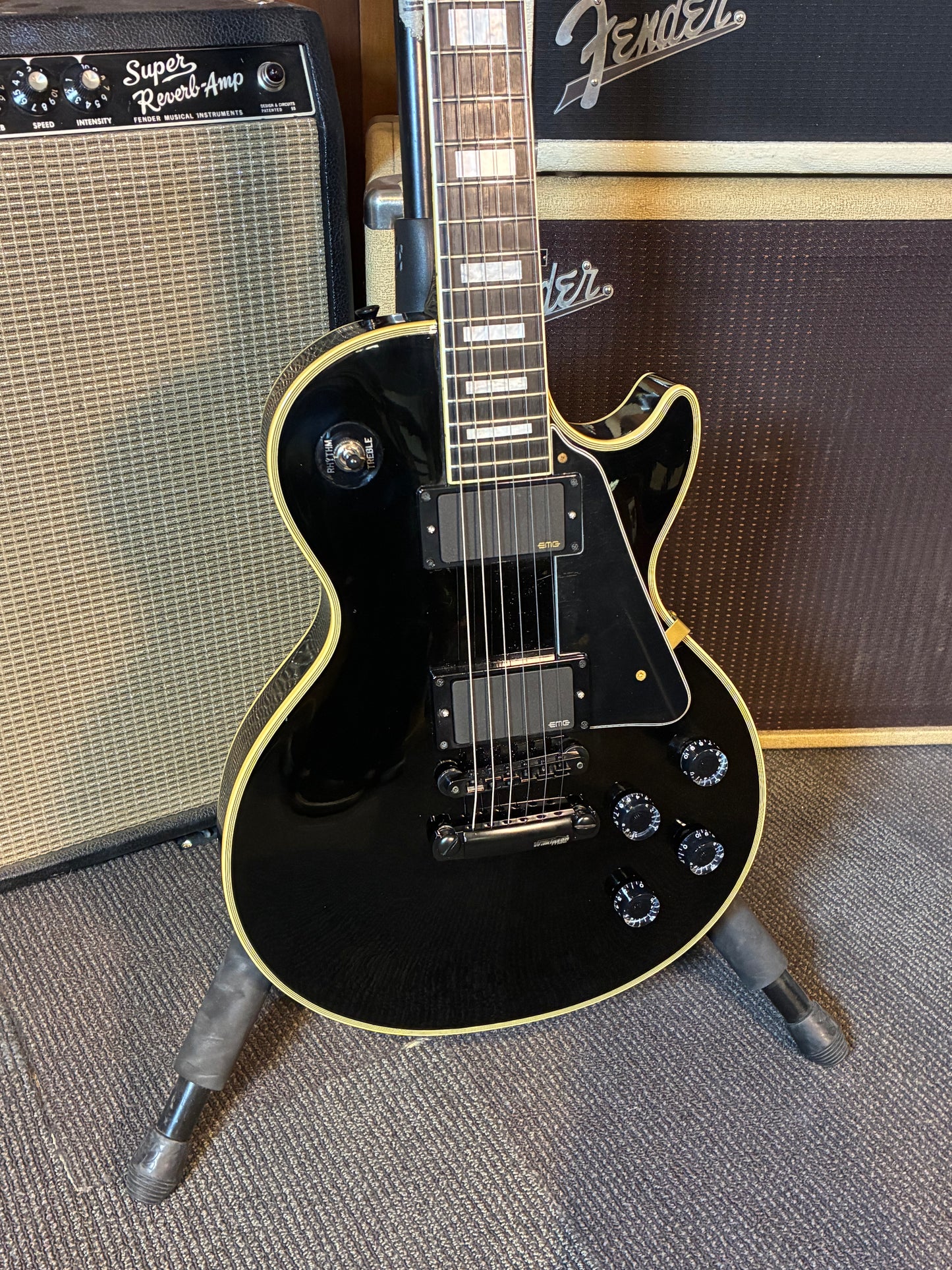 Burny Made in Japan RLC-70 Electric Guitar - Ebony (1980's)