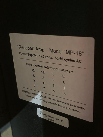 Purdy "MP-18" Redcoat 1x12 Guitar Combo Amp (Demo Stock)
