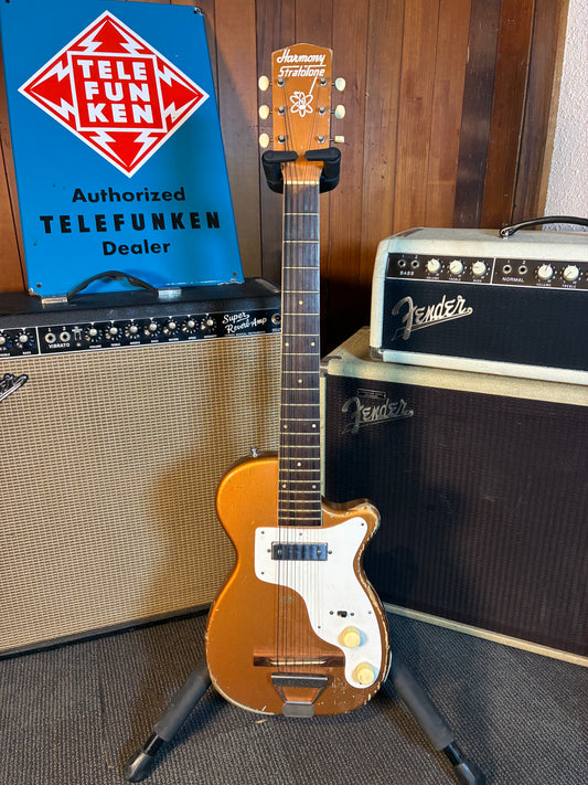 Harmony H44 Stratotone Electric Guitar w/Case -  Copper Bronze Finish (1950's)
