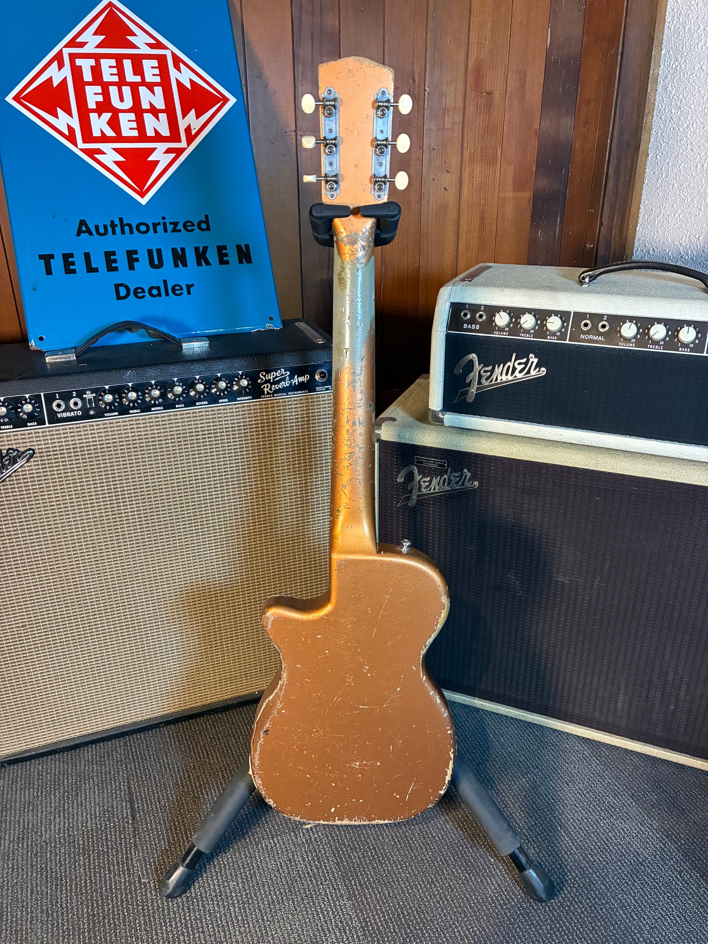 Harmony H44 Stratotone Electric Guitar w/Case -  Copper Bronze Finish (1950's)