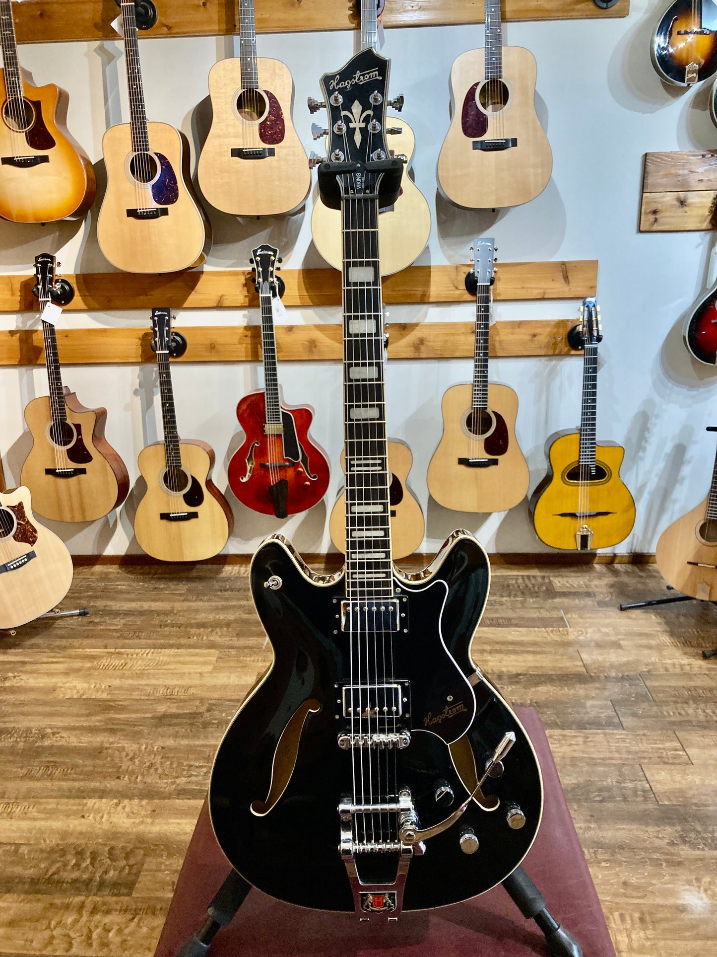 Hagstrom Tremar Viking Deluxe w/Gig Bag- Black (Used)