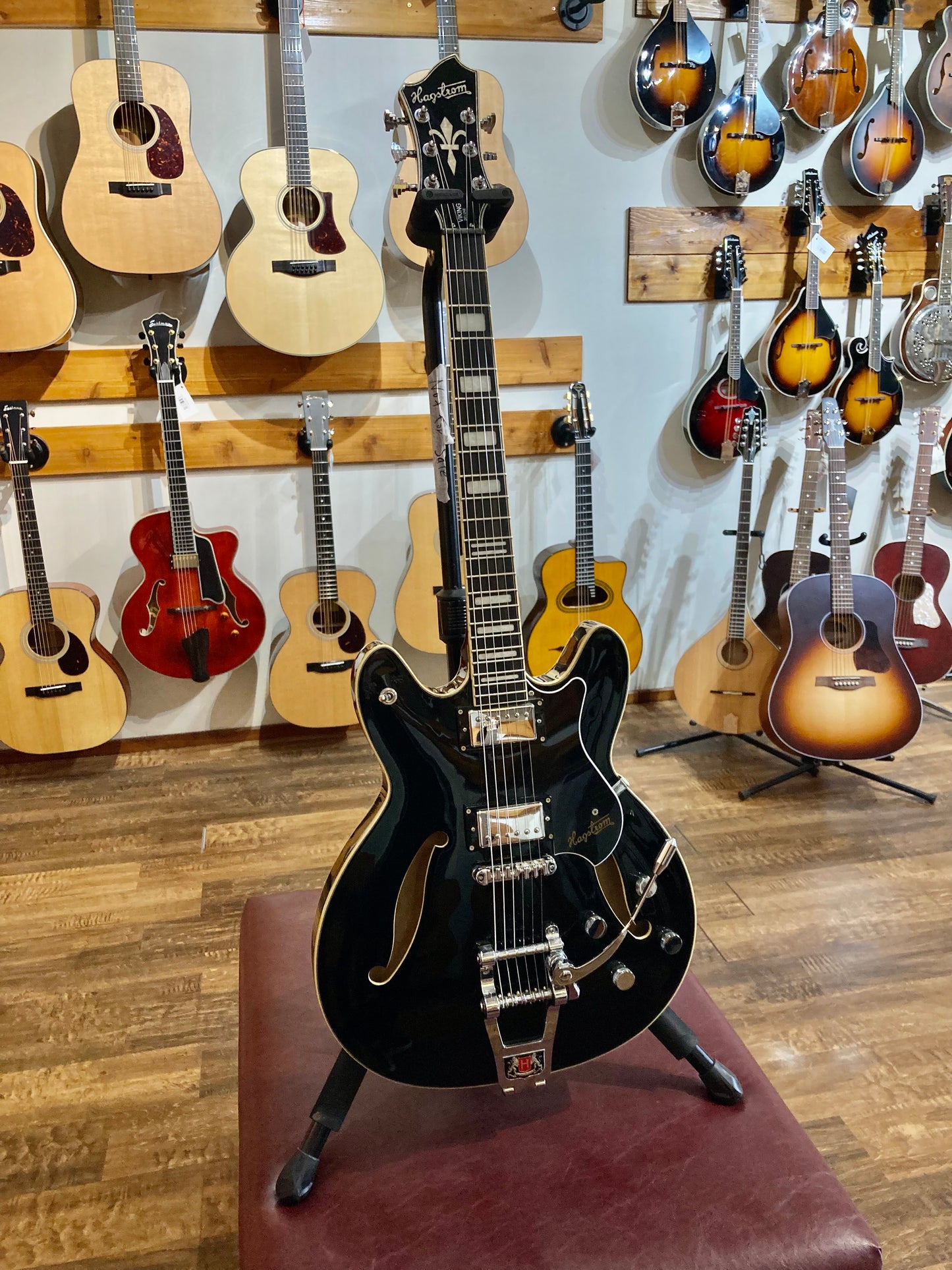 Hagstrom Tremar Viking Deluxe w/Gig Bag- Black (Used)