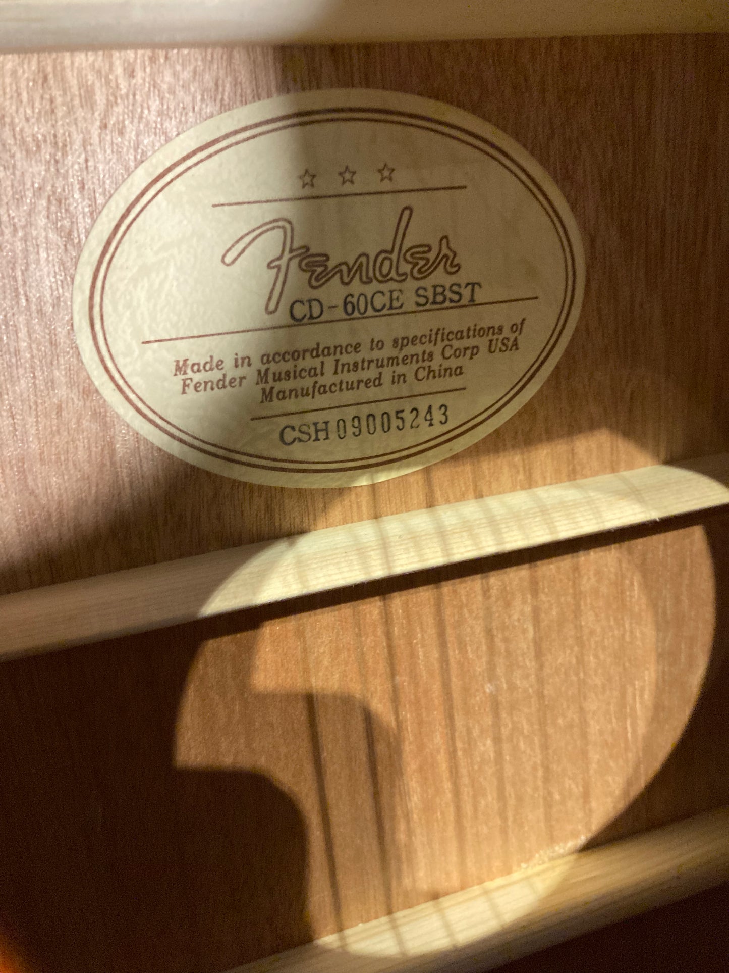 Fender CD-60CE Acoustic/Electric Guitar w/Case - Sunburst (Used)