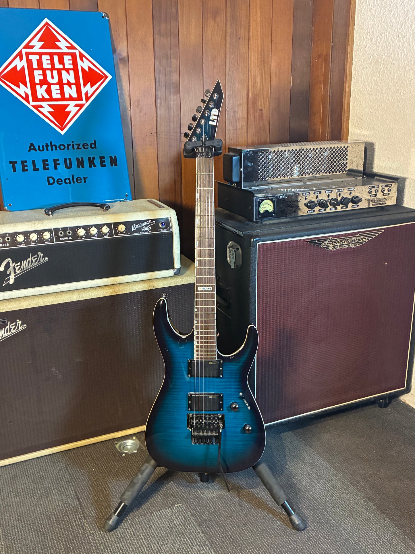 LTD MH-330 Electric Guitar w/Floyd Rose Bridge - See Through Blue Sunburst (Used)