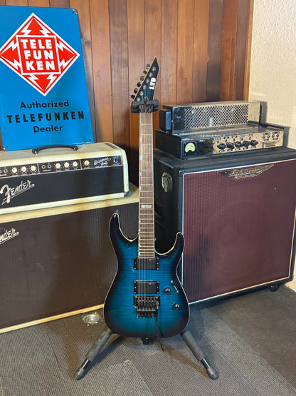 LTD MH-330 Electric Guitar w/Floyd Rose Bridge - See Through Blue Sunburst (Used)