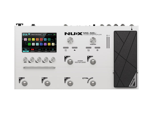 NUX MG50-LI Amp/Effect Modeler & Profiler w/Rechargeable Battery - White
