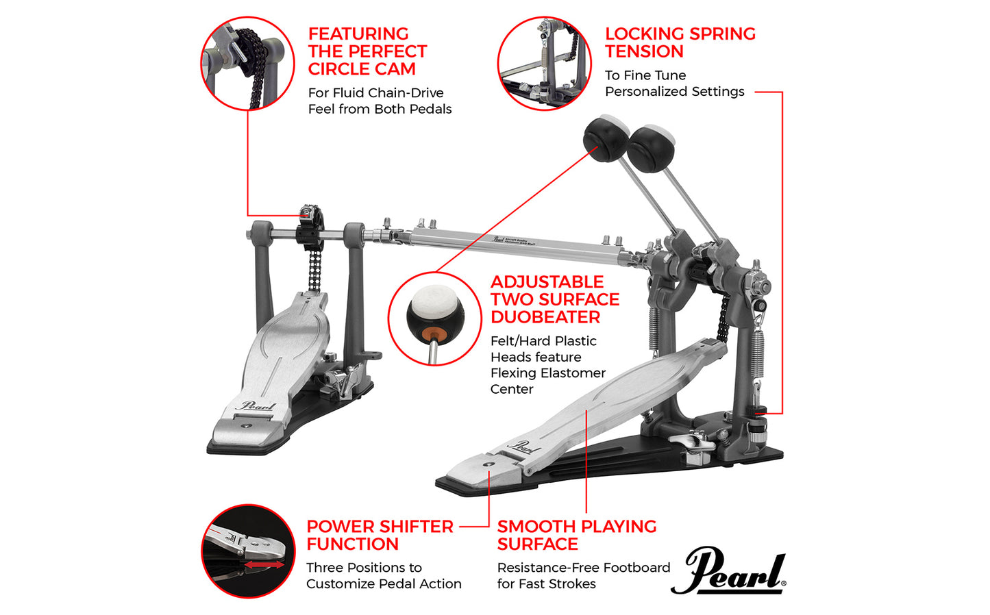 Pearl P-1032 Eliminator Solo Double Bass Drum Pedal