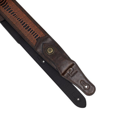 Profile Western Strap With Brass Buckle - Brown Crocodile Pattern