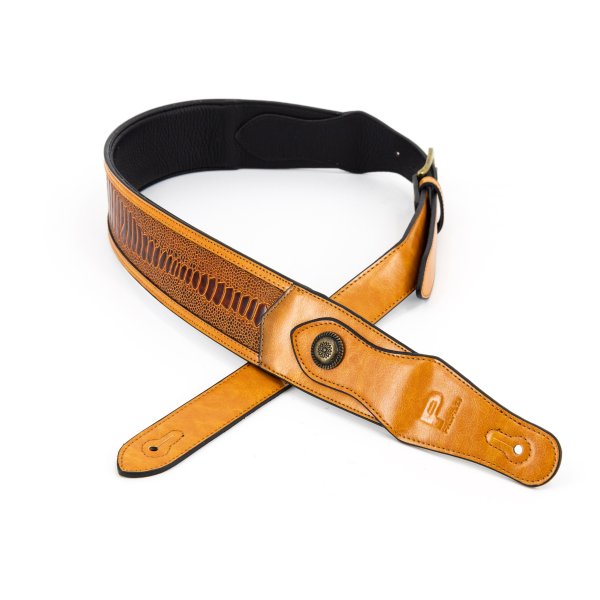 Profile Western Strap With Brass Buckle - Tan Crocodile Pattern