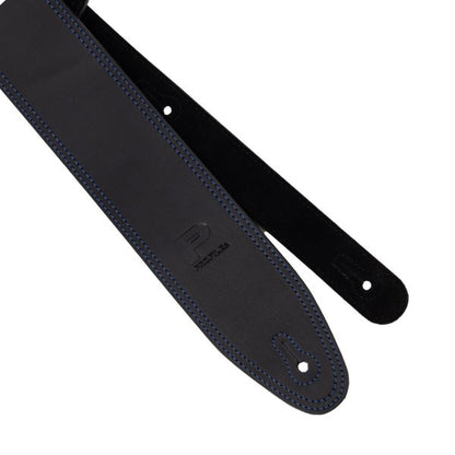 Profile 2.5" Leather Strap - Black With Blue Double Stitching
