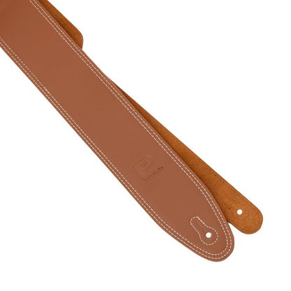 Profile 2.5" Leather Strap - Cognac With White Double Stitching