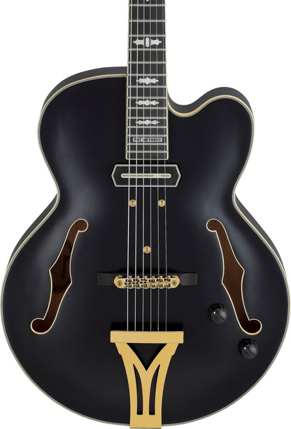 Ibanez PM3C Pat Methen Signature Hollow Body Electric Guitar w/CAse - Black Low Gloss