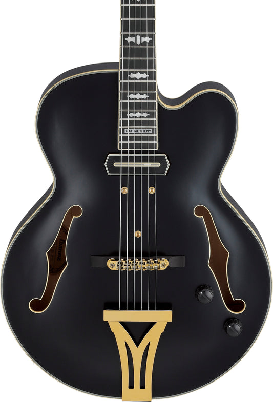 Ibanez PM3C Pat Methen Signature Hollow Body Electric Guitar w/CAse - Black Low Gloss