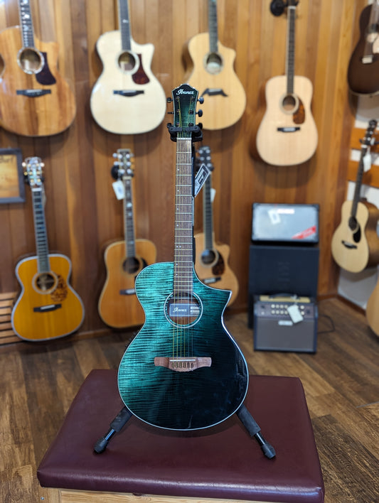 Ibanez AEWC32FM Acoustic/Electric Guitar - Dark Green Sunburst Fade High Gloss (B-Stock)