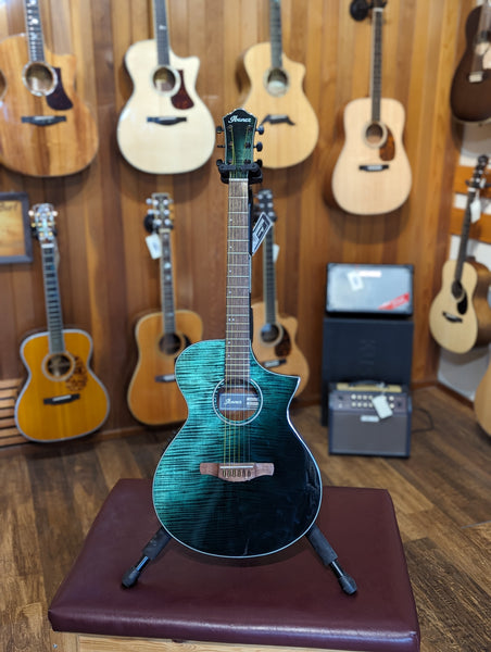 Ibanez AEWC32FM Acoustic/Electric Guitar - Dark Green Sunburst Fade High Gloss (B-Stock)
