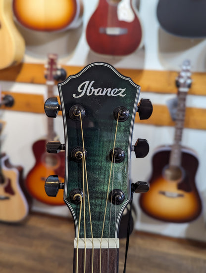 Ibanez AEWC32FM Acoustic/Electric Guitar - Dark Green Sunburst Fade High Gloss (B-Stock)