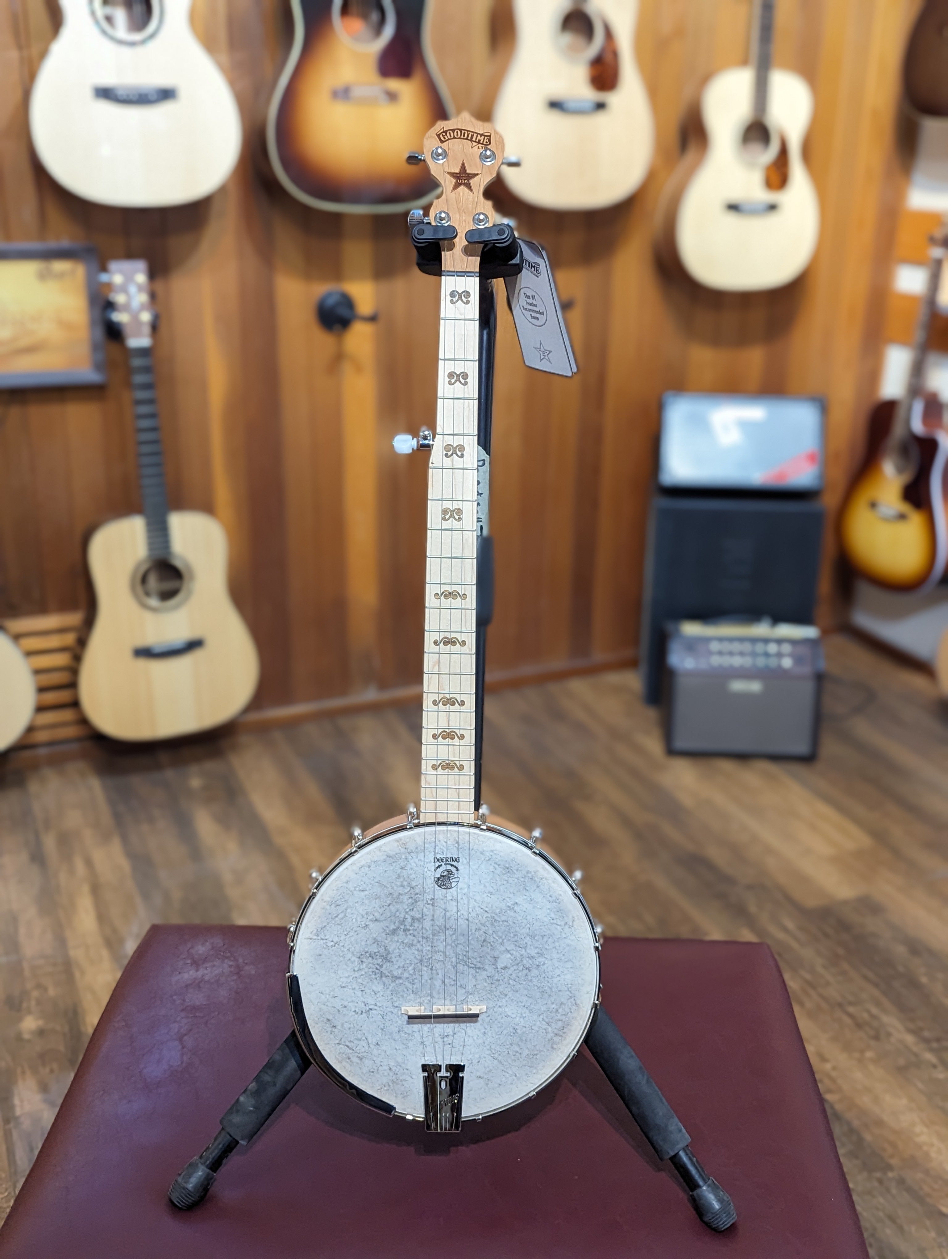 Deering Goodtime 5 String Open Back Banjo Limited Edition Cherry deering-goodtime-5-string-open-back-banjo-limited-edition-cherry