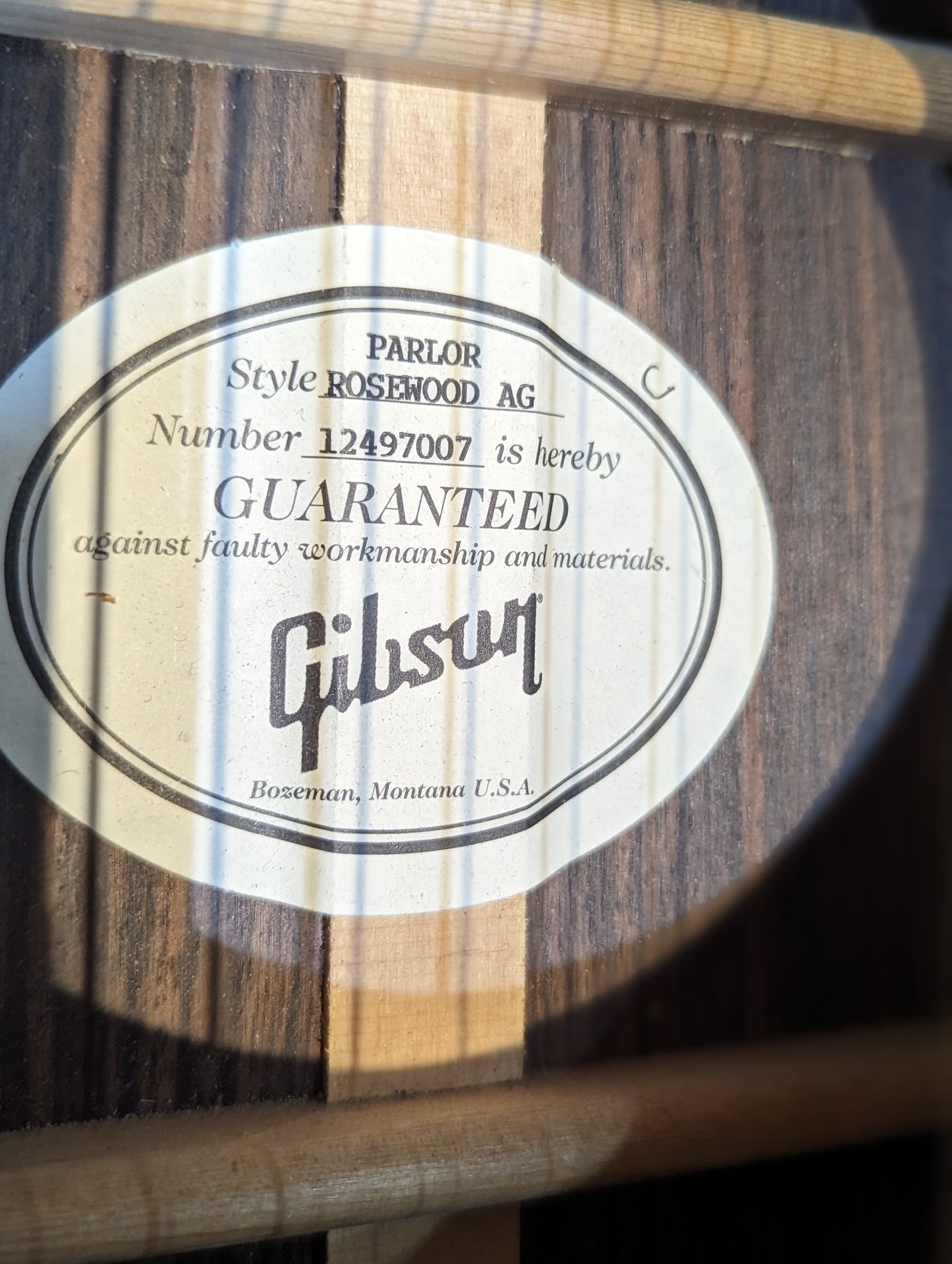 Gibson Parlor Rosewood AG Avant Garde w/Case - Rosewood Burst (2018)