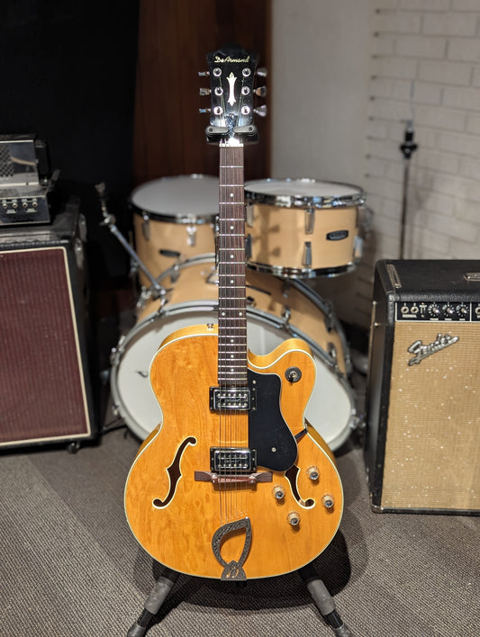 DeArmond X-145 Electric Archtop Guitar w/Case - Blonde (Used)