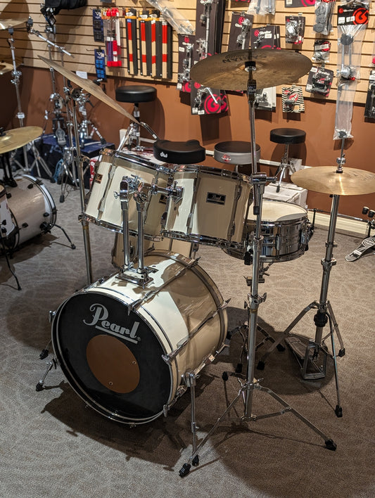 Pearl Export 5 Piece Drum Kit w/Cymbals & Hardware - Antique White (1990's)