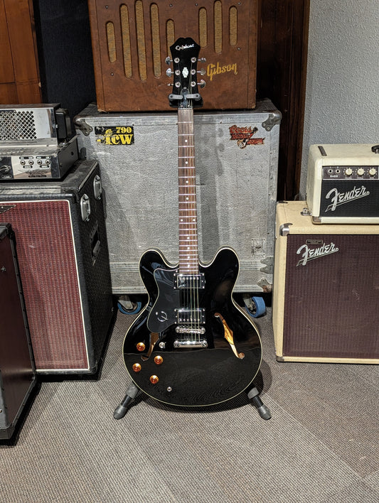 Epiphone Dot Left Handed Electric Guitar w/Case - Ebony (2008)