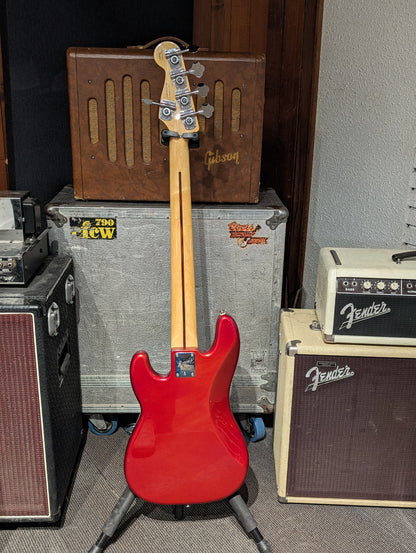 Squier Vintage Modified Precision Bass V w/Case - Candy Apple Red (2014)
