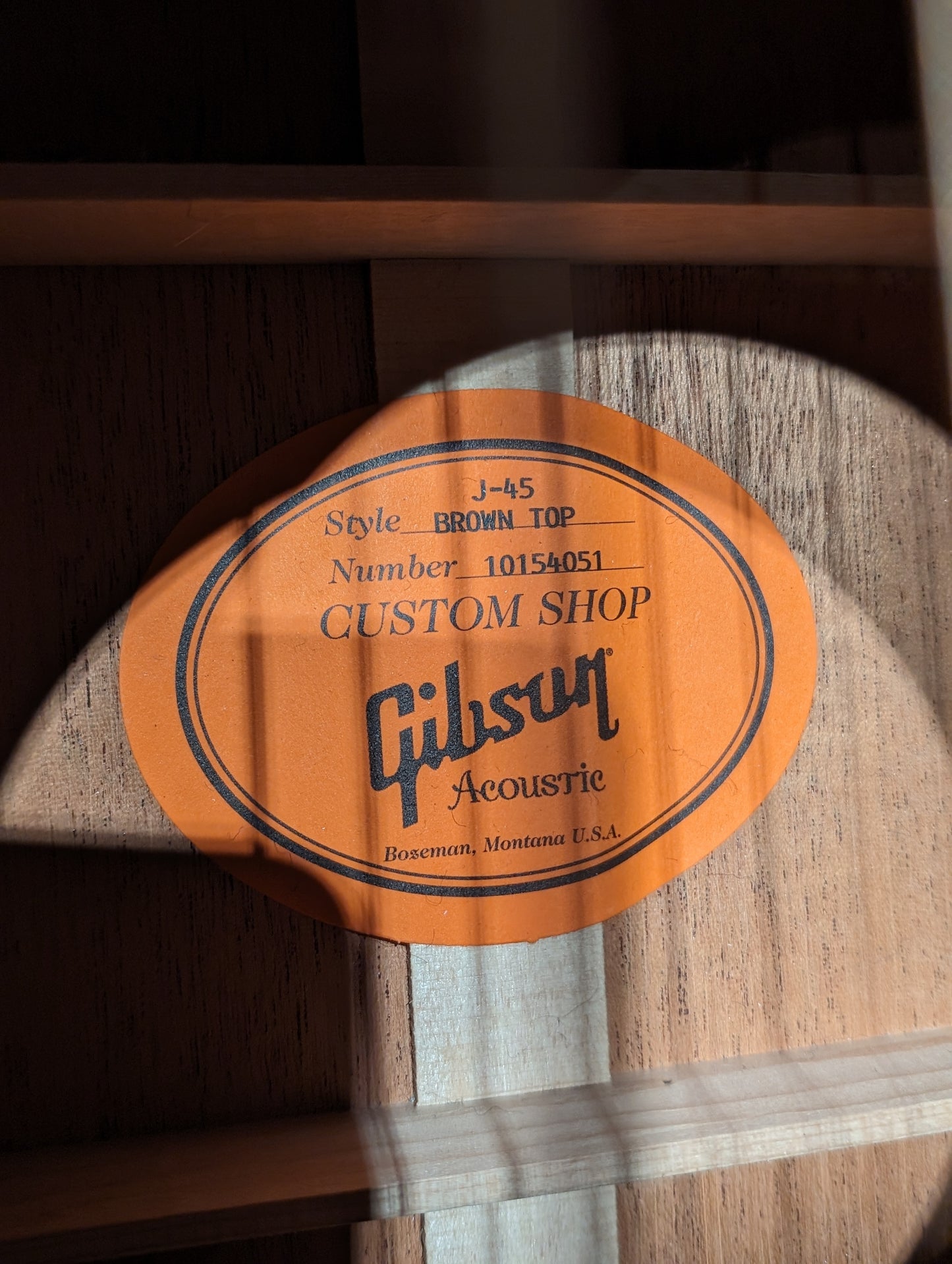 Gibson Custom Shop Limited Edition J-45 Brown Top Acoustic/Electric Guitar w/Case (2014)