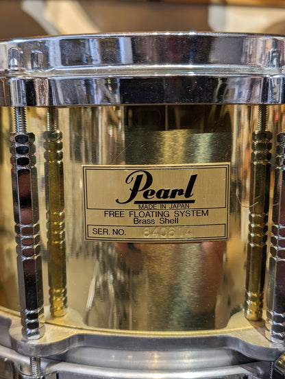 Pearl B-914D 14"x6.5" Free Floating Brass Snare Drum (1990's)